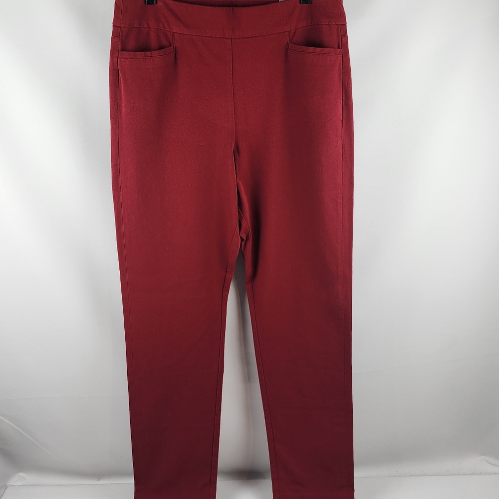 Soft Surroundings Straight Leg Full Superla Stretch Red Pants Size 14/16 TL NWT